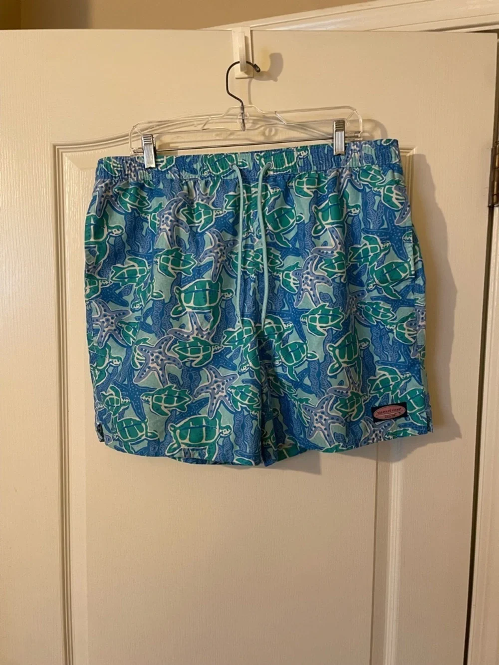 Vineyard Vines Men’s  Swim Trunks Shorts Size XL Blue Sea Turtle Starfish Lined